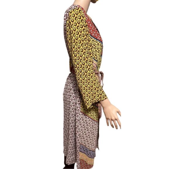Cabi Kimono Poet Duster Jacket Dress Womens S Boho Patchwork Print Belted new - Picture 5 of 13